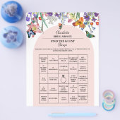 ヴィンテージフローラ検索ザゲストブライダルシャワービンゴ チラシ (シングル)