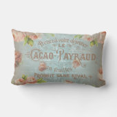 ヴィンテージフローラ歴史的フランスのな青いタイプ古代 ランバークッション (裏面)