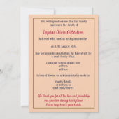 ヴィンテージフローラ死亡告知カード 案内状 (裏面)