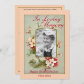 ヴィンテージフローラ死亡告知カード 案内状 (正面/裏面)