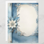 ヴィンテージフローラ水の色スクラップブック紙 (正面/裏面)