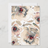 ヴィンテージフローラ水彩アイボリークリーム秋の結婚式 招待状 (裏面)