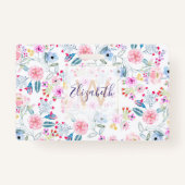 ヴィンテージフローラ水彩手絵を描デザイン バッジ (正面)