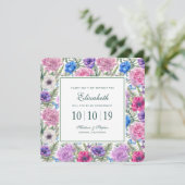 ヴィンテージフローラ水彩 | 牡丹 – 花嫁のメイド 招待状 (スタンド正面)