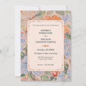 ヴィンテージフローラ水結婚色 招待状 (正面)