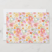 ヴィンテージフローラ水色スクリプトブライダルシャワー 招待状 (裏面)