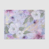 ヴィンテージフローラ水色スクリプト、紫の青金ゴールド 薄葉紙 (正面)