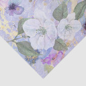 ヴィンテージフローラ水色スクリプト、紫の青金ゴールド 薄葉紙 (詳細)