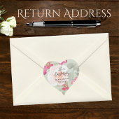 ヴィンテージフローラ水色ピンクの女の子の赤ちゃんシャワー ハートシール