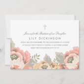 ヴィンテージフローラ洗礼招待状 招待状 (正面)