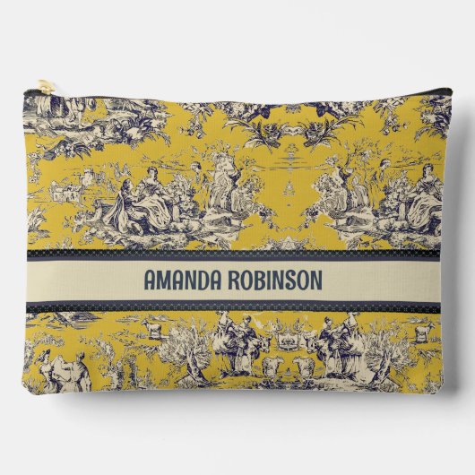 ヴィンテージフローラ湖イエロートイレデジュイモノグラム アクセサリーポーチ (正面)