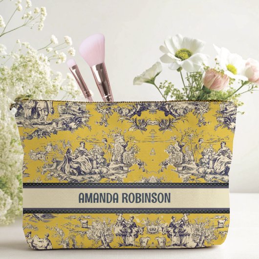 ヴィンテージフローラ湖イエロートイレデジュイモノグラム アクセサリーポーチ