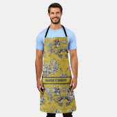 ヴィンテージフローラ湖イエロートイレデジュイモノグラム エプロン (着用した状態)