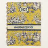 ヴィンテージフローラ湖イエロートイレデジュイモノグラム プランナー手帳 (正面)