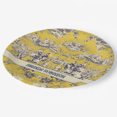 ヴィンテージフローラ湖イエロートイレデジュイモノグラム ペーパープレート (アングル)