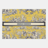 ヴィンテージフローラ湖イエロートイレデジュイモノグラム ラッピングペーパーシート (正面2)