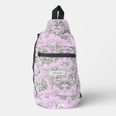 ヴィンテージフローラ湖ピンクトイレデジュイミモノグラム スリングバッグ (正面)