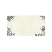 ヴィンテージフローラ炭とアイボリーウェディングラベル ラベル (正面)