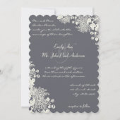ヴィンテージフローラ炭とアイボリー結婚式の招待 招待状 (正面)
