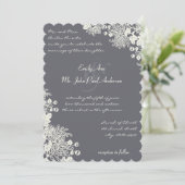 ヴィンテージフローラ炭とアイボリー結婚式の招待 招待状 (スタンド正面)