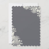 ヴィンテージフローラ炭とアイボリー結婚式の招待 招待状 (裏面)