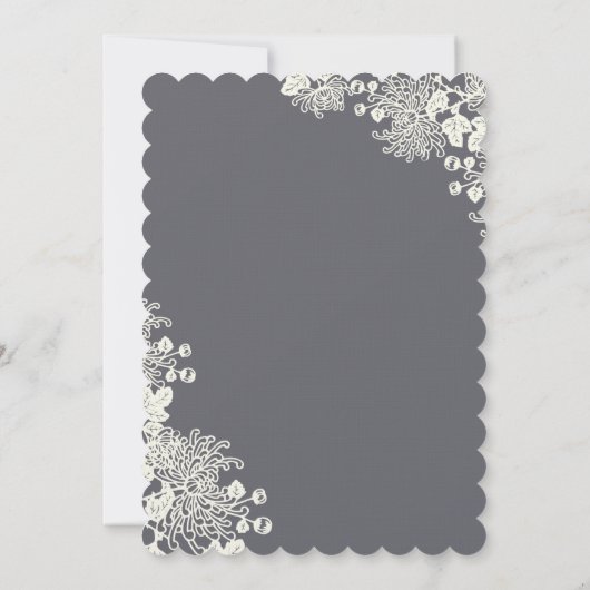 ヴィンテージフローラ炭とアイボリー結婚式の招待 招待状 (裏面)