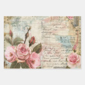 ヴィンテージフローラ照合パターン ラッピングペーパーシート (正面)