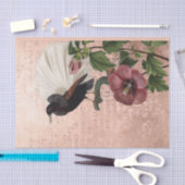 ヴィンテージフローラ熱帯鳥 薄葉紙 (クラフト)