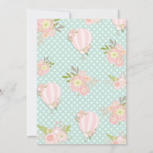 ヴィンテージフローラ熱気球ブライダルシャワー 招待状 (裏面)