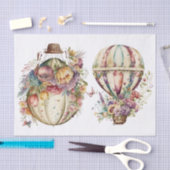 ヴィンテージフローラ熱気球1 薄葉紙 (クラフト)