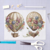 ヴィンテージフローラ熱気球3 薄葉紙 (クラフト)