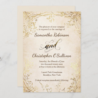 ヴィンテージフローラ版木、銅版、版画オールドマネーヨーロッパスタイル 招待状