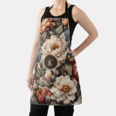 ヴィンテージフローラ牡丹とバラモノグラム エプロン (インサイチュ)