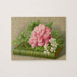 ヴィンテージフローラ牡丹の上品な本エレガント ジグソーパズル
