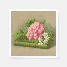 ヴィンテージフローラ牡丹の上品な本エレガント