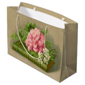 ヴィンテージフローラ牡丹の上品な本エレガント ラージペーパーバッグ (裏面アングル)