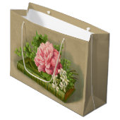 ヴィンテージフローラ牡丹の上品な本エレガント ラージペーパーバッグ (正面アングル)