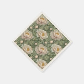 ヴィンテージフローラ牡丹パターン（の模様が）ある紙 スタンダードカクテルナプキン (角)