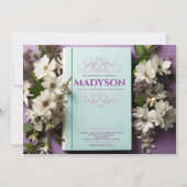 ヴィンテージフローラ物語カバーバルミツワー 招待状 (正面)