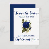 ヴィンテージフローラ王室のブルーバラキンセアニェラ セーブザデート (正面/裏面)