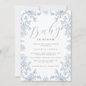 ヴィンテージフローラ男の子のベビー開花ベビーシャワー 招待状 (正面)