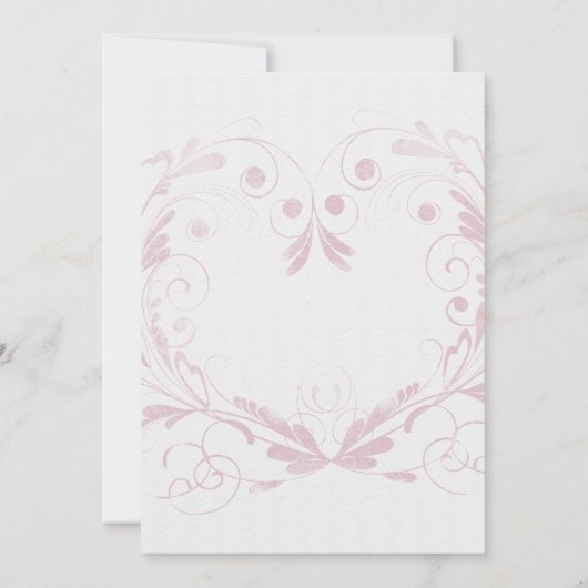 ヴィンテージフローラ白と赤の結婚式招待状 招待状 (裏面)