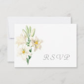 ヴィンテージフローラ白ゆり花RSVP 結婚's 出欠カード (裏面)