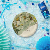 ヴィンテージフローラ白デイジー結婚の花 ペーパープレート (パーティー)