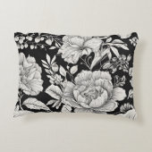 ヴィンテージフローラ白黒クラシック アクセントクッション (裏面)