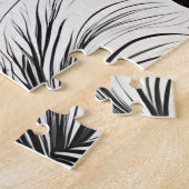 ヴィンテージフローラ白黒クラシック ジグソーパズル (側面)