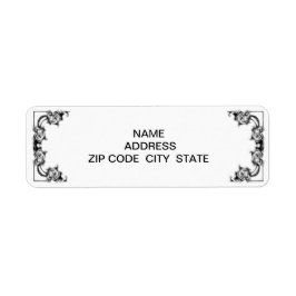 ヴィンテージフローラ白黒ラベル ラベル