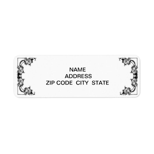 ヴィンテージフローラ白黒ラベル ラベル (正面)