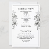 ヴィンテージフローラ白黒結婚式 プログラム (裏面)