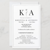 ヴィンテージフローラ白黒結婚式 プログラム (正面)